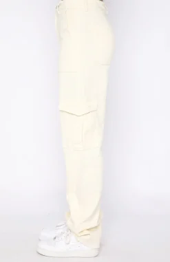 Pants | White Fox Boutique Keep On Moving Cargo Pants Cream white