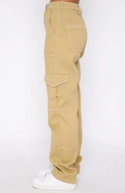 Pants | White Fox Boutique Keep On Moving Cargo Pants Sand nude