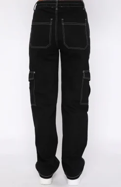 Pants | White Fox Boutique Keep On Moving Cargo Pants black