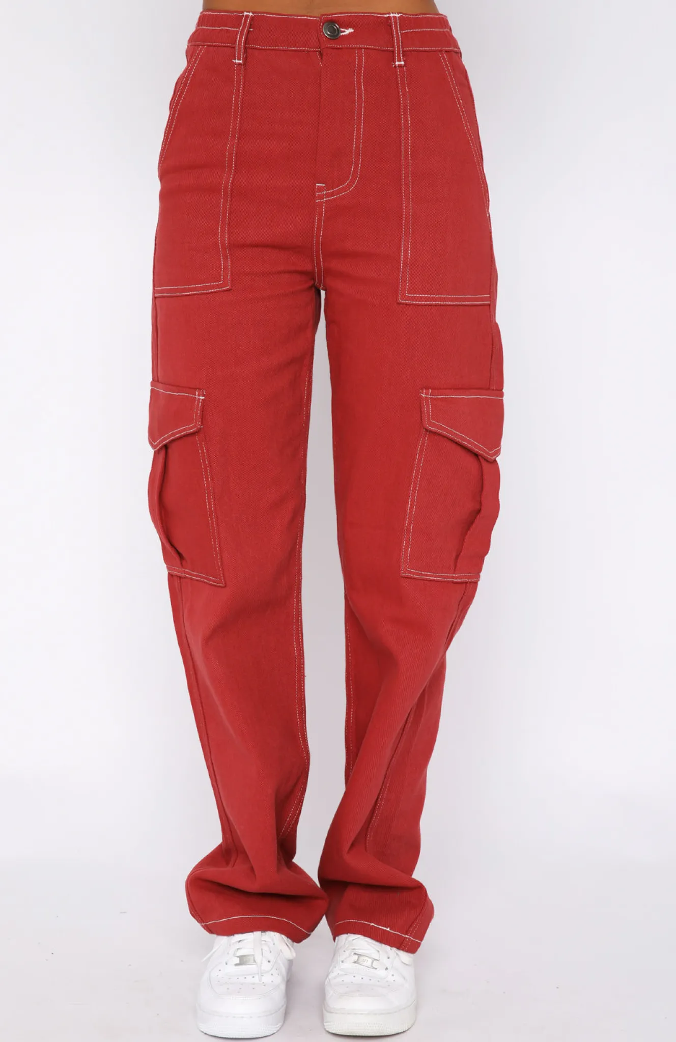 Pants | White Fox Boutique Keep On Moving Cargo Pants Rust red