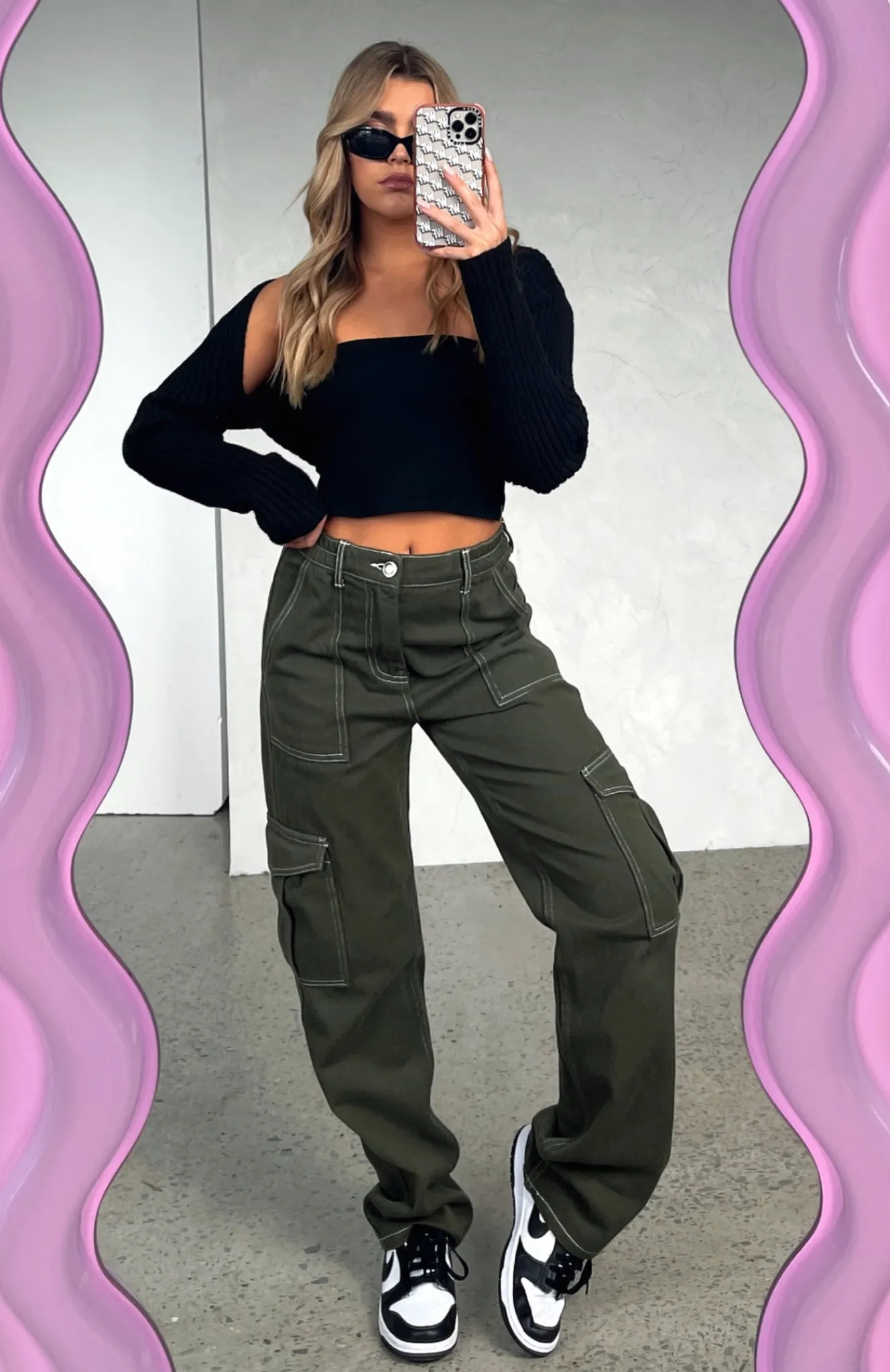 Pants | White Fox Boutique Keep On Moving Cargo Pants Khaki green