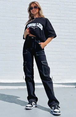 Pants | White Fox Boutique Keep On Moving Cargo Pants black