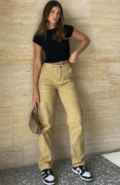 Pants | White Fox Boutique Keep On Moving Cargo Pants Sand nude