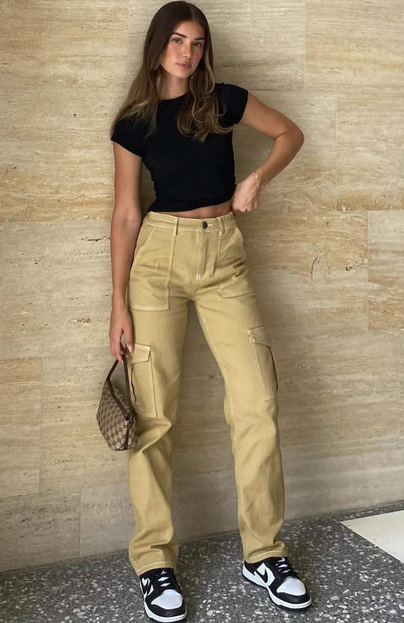 Pants | White Fox Boutique Keep On Moving Cargo Pants Sand nude