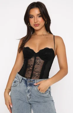 Shirts & Blouses | White Fox Boutique Keep Them Waiting Lace Bodysuit black