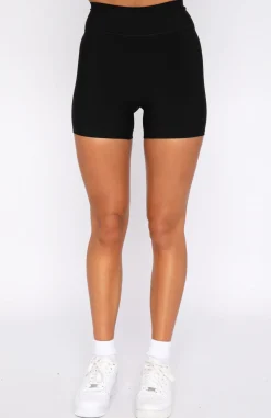 Shorts | White Fox Boutique Keep Up High Waisted Shorts black