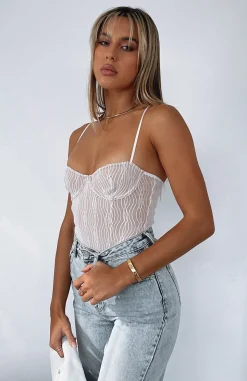 Shirts & Blouses | White Fox Boutique Keep Wishing Mesh Bodysuit white