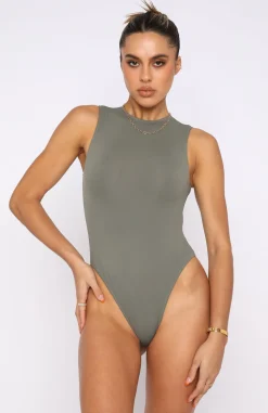 Shirts & Blouses | White Fox Boutique Keep You Around Bodysuit Khaki green