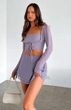 Restocked | White Fox Boutique Keep You Close Mini Skirt Mushroom grey