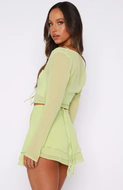 Restocked | White Fox Boutique Keep You Close Mini Skirt Matcha green