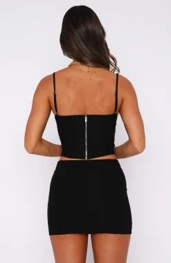 Restocked | White Fox Boutique Keep You Company Mini Skirt black