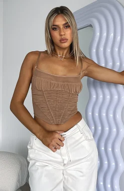 Shirts & Blouses | White Fox Boutique Keep Your Cool Mesh Bustier Dark nude