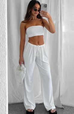 Pants | White Fox Boutique Keeping Score Pants white