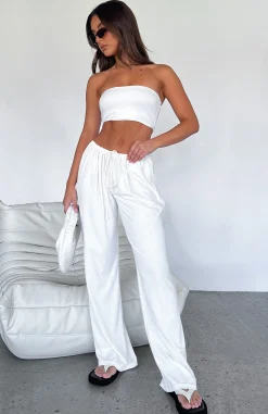 Pants | White Fox Boutique Keeping Score Pants white