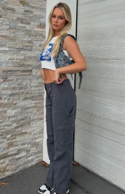 Pants | White Fox Boutique Know Your Worth Cargo Pants Charcoal grey