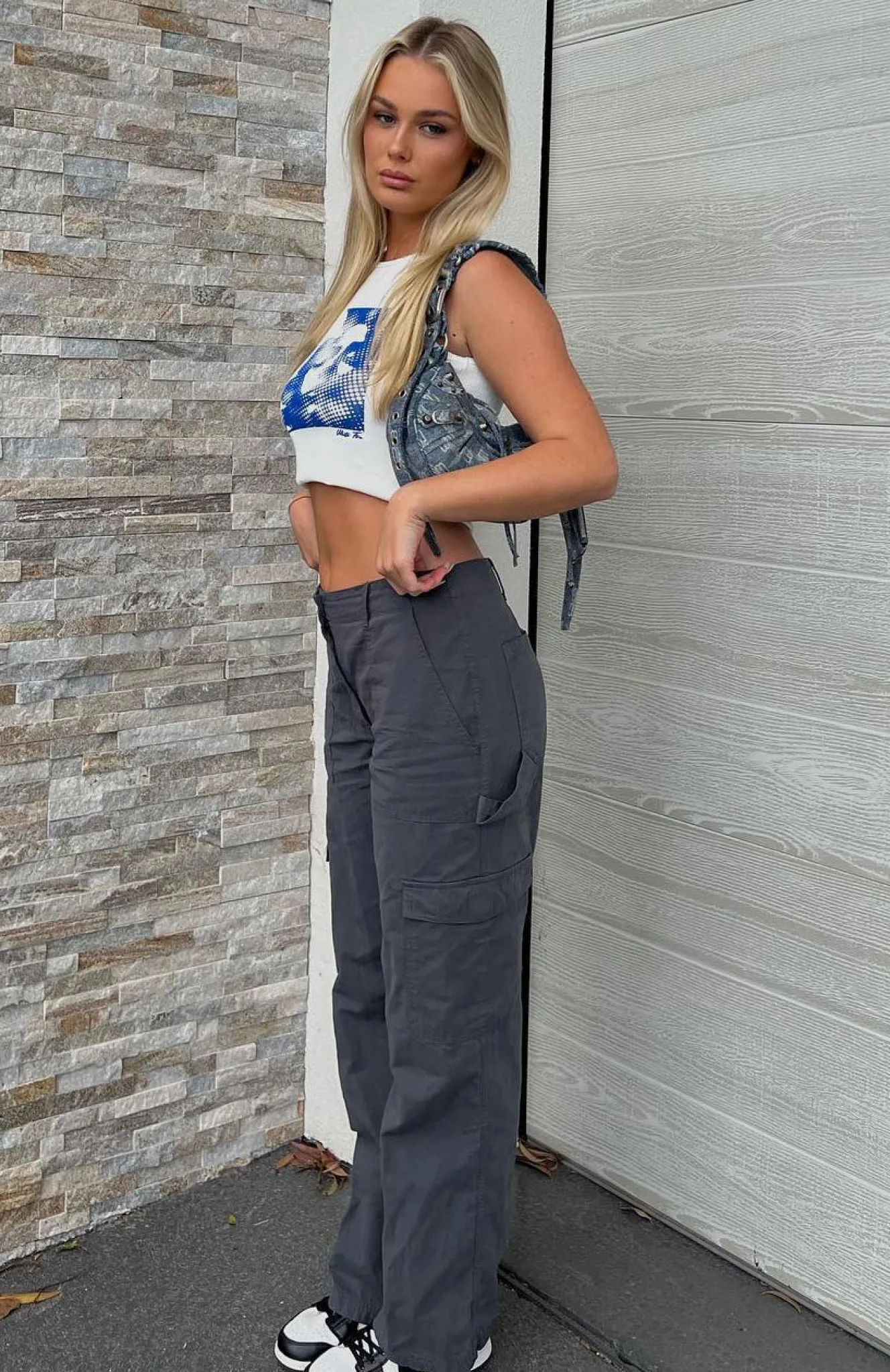 Pants | White Fox Boutique Know Your Worth Cargo Pants Charcoal grey