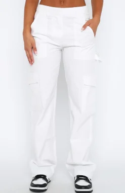 Pants | White Fox Boutique Know Your Worth Cargo Pants white