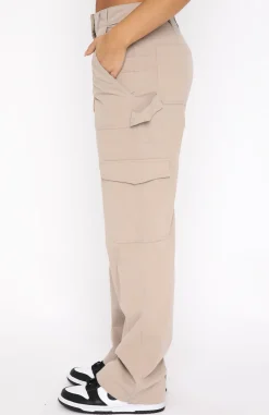 Pants | White Fox Boutique Know Your Worth Cargo Pants Beige nude