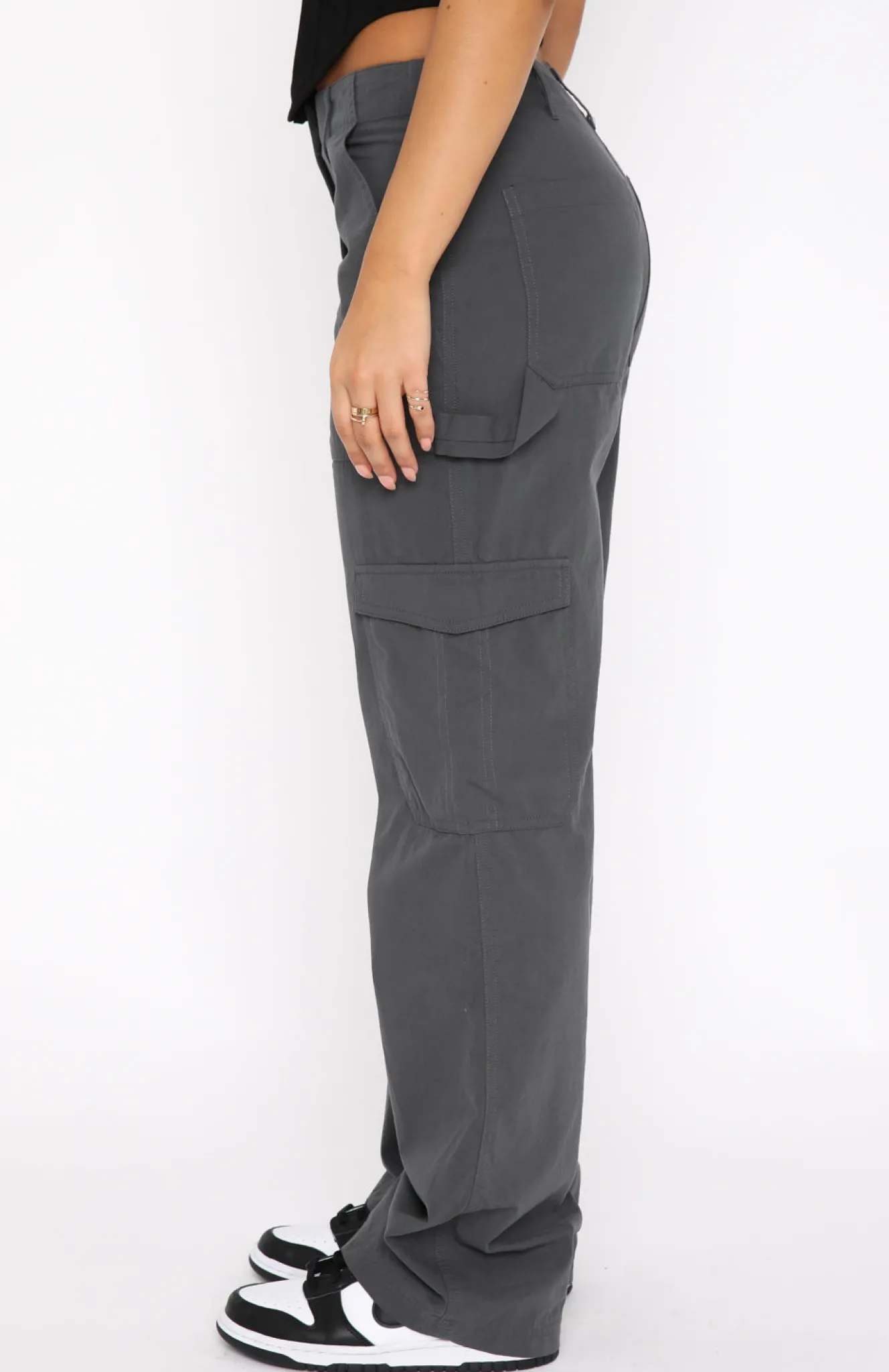 Pants | White Fox Boutique Know Your Worth Cargo Pants Charcoal grey