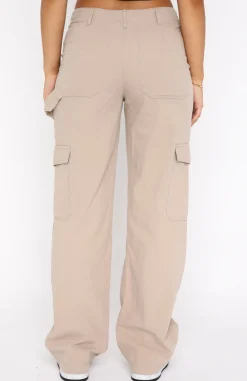 Pants | White Fox Boutique Know Your Worth Cargo Pants Beige nude