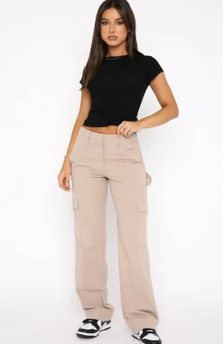 Pants | White Fox Boutique Know Your Worth Cargo Pants Beige nude