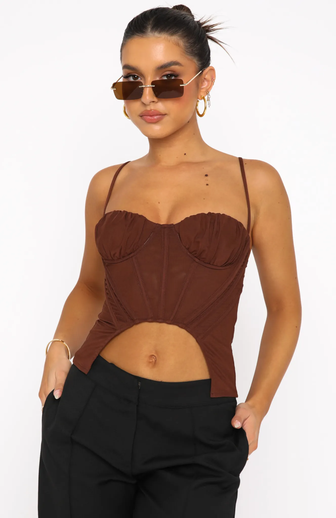 Shirts & Blouses | White Fox Boutique Lasting Love Bustier Chocolate brown