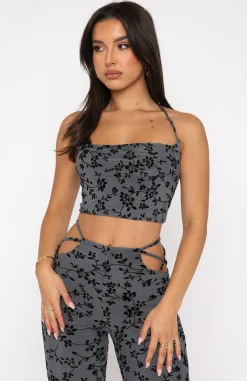 Shirts & Blouses | White Fox Boutique Late Night Thrills Crop Charcoal grey