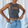 Shirts & Blouses | White Fox Boutique Learn The Ropes Crop Charcoal grey