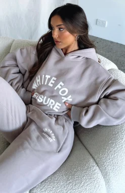 Jackets & Blazers | White Fox Boutique Leisure Club Oversized Hoodie Taupe brown