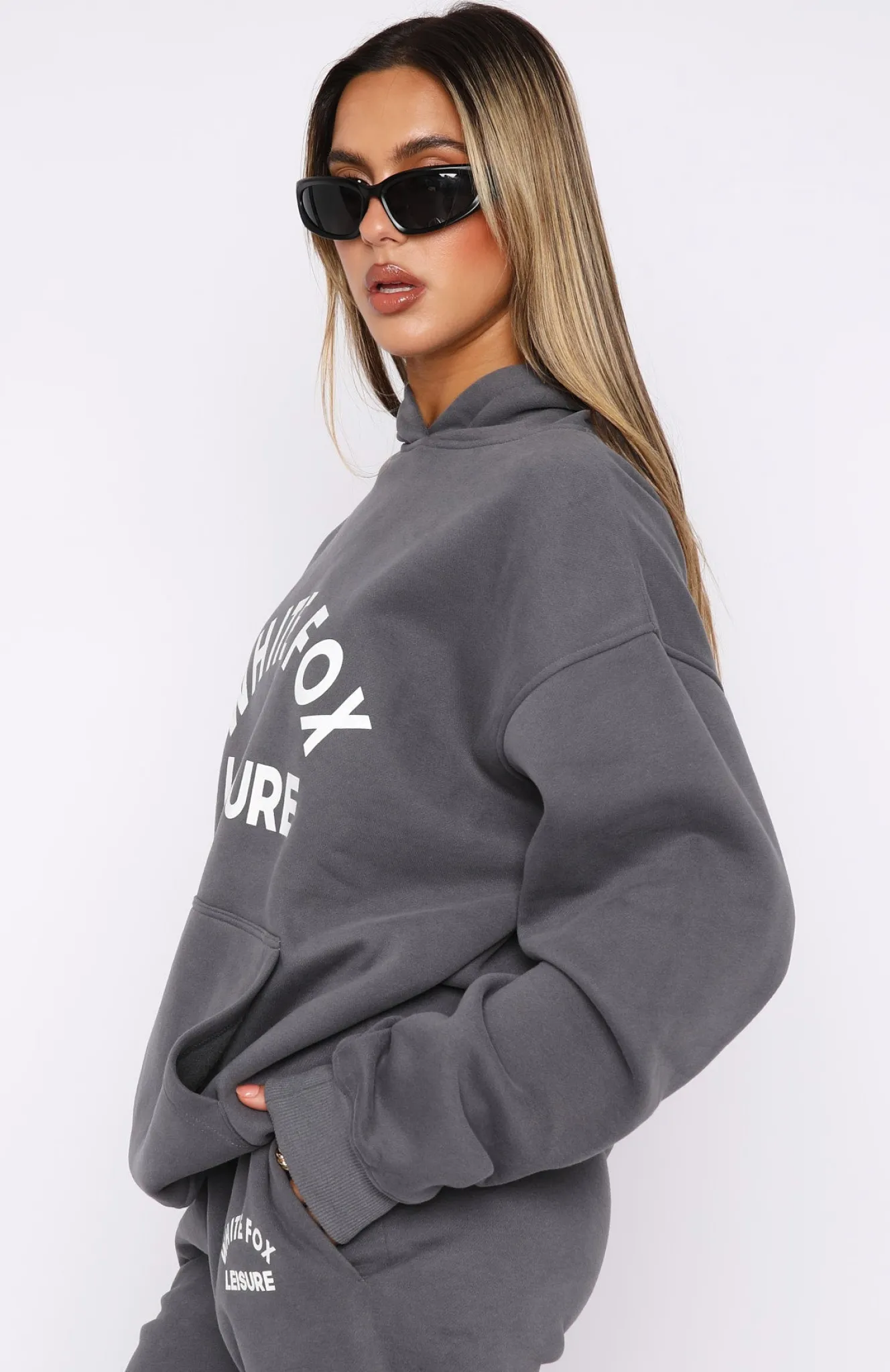 Jackets & Blazers | White Fox Boutique Leisure Club Oversized Hoodie Charcoal grey