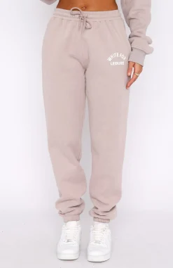 Sweatpants | White Fox Boutique Leisure Club Sweatpants Taupe brown