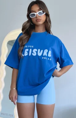 Shirts & Blouses | White Fox Boutique Leisure Series Oversized Tee Cobalt blue