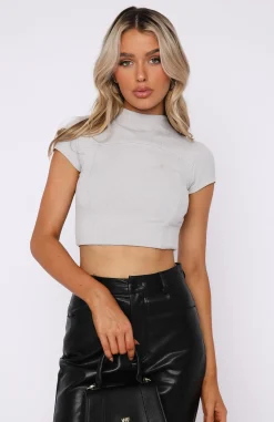 Shirts & Blouses | White Fox Boutique Let's Stay In Crop grey