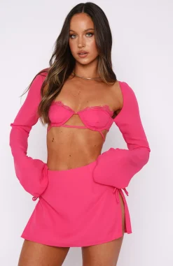 Shirts & Blouses | White Fox Boutique Level Up Long Sleeve Crop Lipstick pink