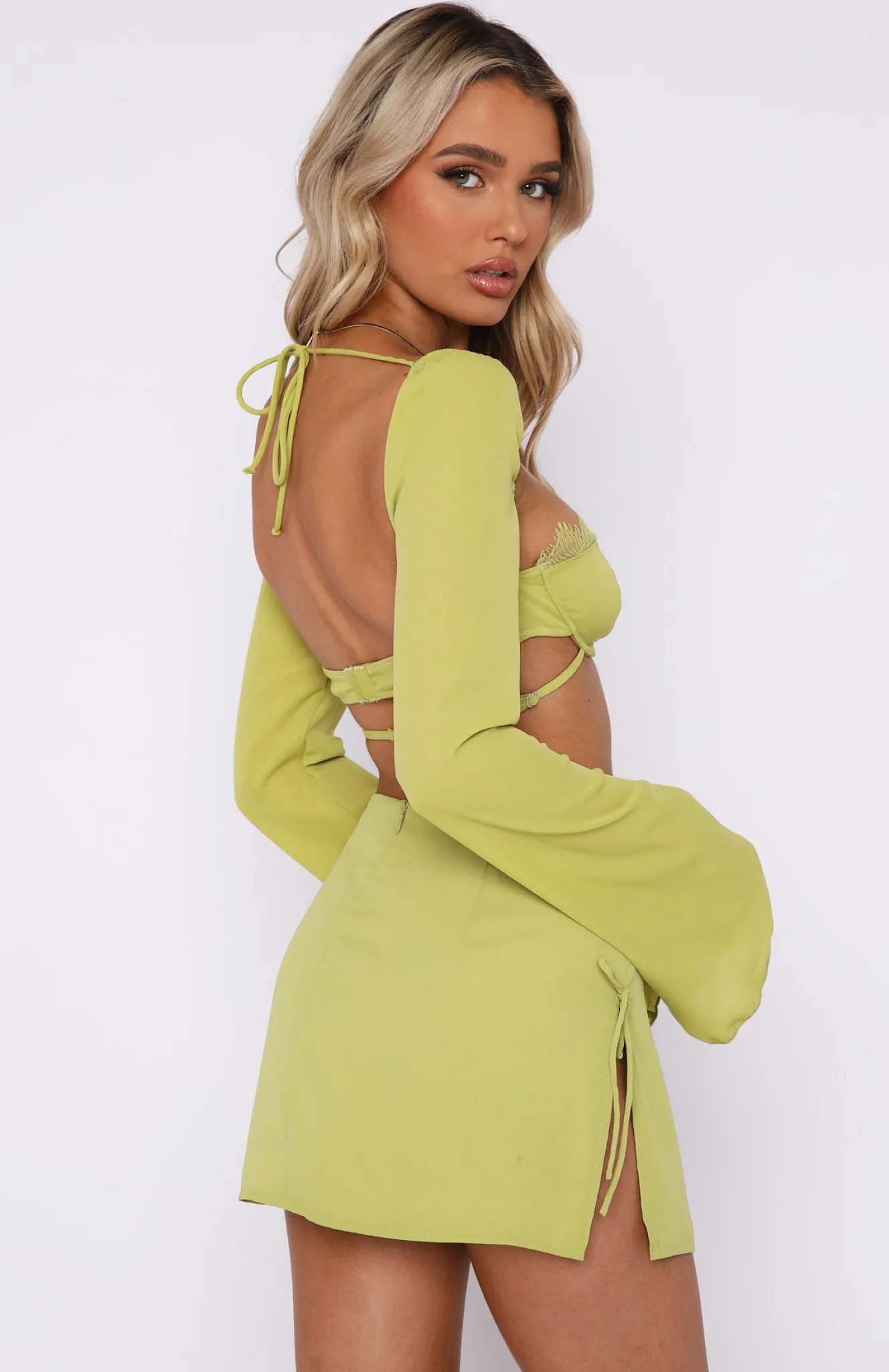 Shirts & Blouses | White Fox Boutique Level Up Long Sleeve Crop Matcha green