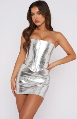 Shirts & Blouses | White Fox Boutique Light Years Strapless Bustier silver