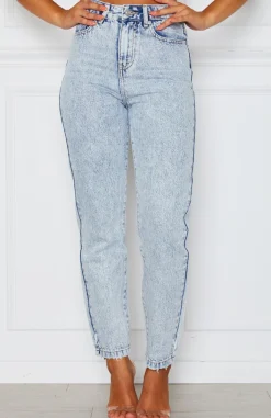 Denim | White Fox Boutique Like Duh! Boyfriend Jeans Washed Denim blue