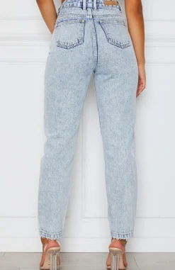 Denim | White Fox Boutique Like Duh! Boyfriend Jeans Washed Denim blue
