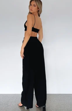 Pants | White Fox Boutique Live It Up Linen Pants black