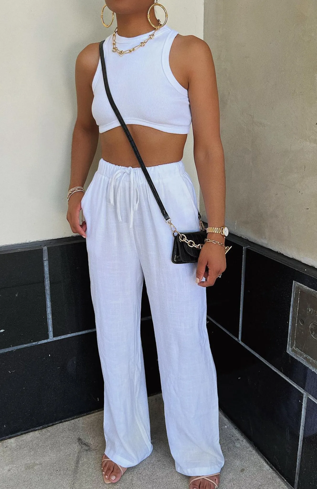 Pants | White Fox Boutique Live It Up Linen Pants white