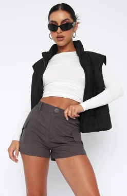 Shorts | White Fox Boutique Living On The Edge Cargo Shorts Charcoal grey