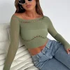 Shirts & Blouses | White Fox Boutique Losing Sleep Long Sleeve Top Khaki green