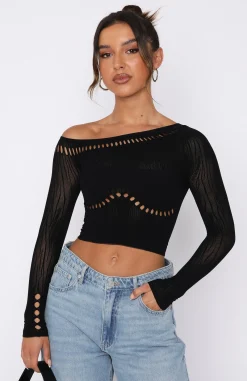 Shirts & Blouses | White Fox Boutique Losing Sleep Long Sleeve Top black