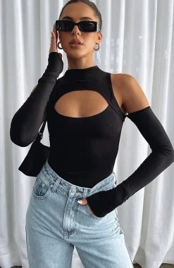 Shirts & Blouses | White Fox Boutique Losing Touch Long Sleeve Bodysuit black