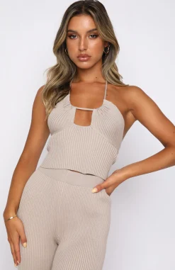 Shirts & Blouses | White Fox Boutique Lost In Love Knit Crop Taupe nude