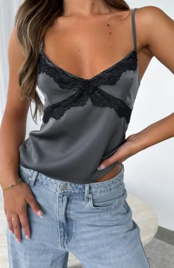 Shirts & Blouses | White Fox Boutique Lost In Your Light Top Charcoal grey