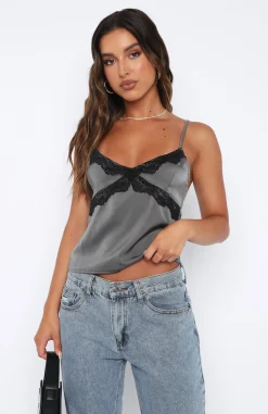 Shirts & Blouses | White Fox Boutique Lost In Your Light Top Charcoal grey