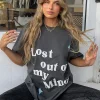 Shirts & Blouses | White Fox Boutique Lost Out Here Oversized Tee Charcoal grey