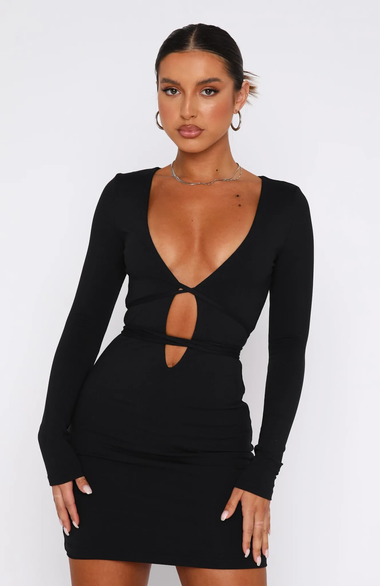 Restocked | White Fox Boutique Love Fool Long Sleeve Mini Dress black