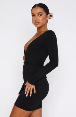 Restocked | White Fox Boutique Love Fool Long Sleeve Mini Dress black